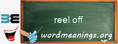 WordMeaning blackboard for reel off